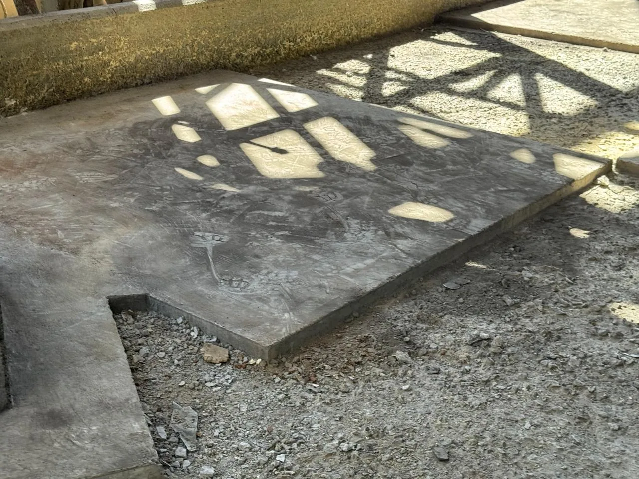 Completed industrial floor repair