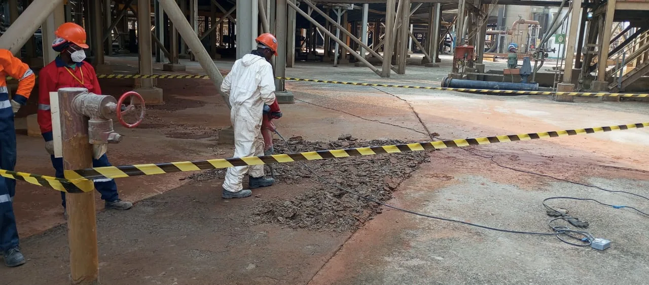 Industrial technical team on site